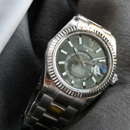 [ V2 ] 로렉스 남성용 스카이드웰러 콤비 검판  R37014-3 42MM