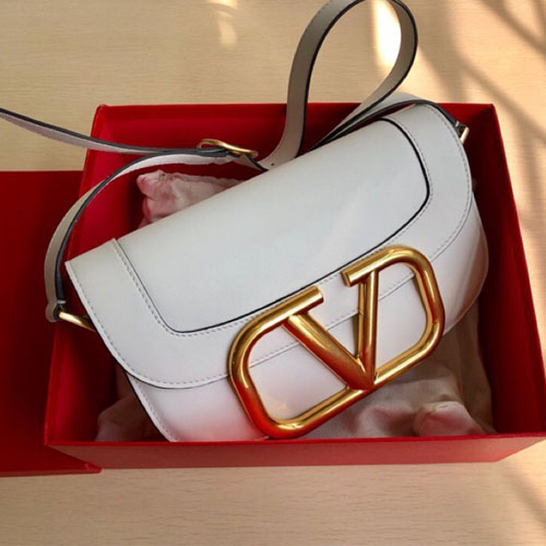 발렌티노 송아지 가죽 SUPERVEE 크로스 바디 백 TW2B0G09 화이트