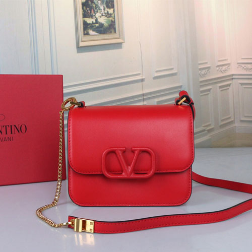 발렌티노 스몰 송아지 가죽 VSLING 숄더백 SW0B0F01 레드
