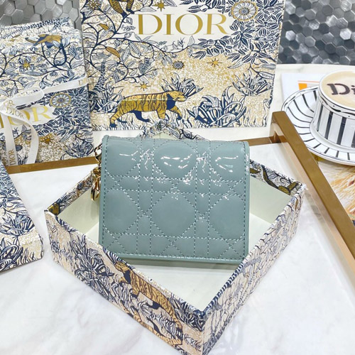 디올 미니 지갑 S0178 에나멜 민트