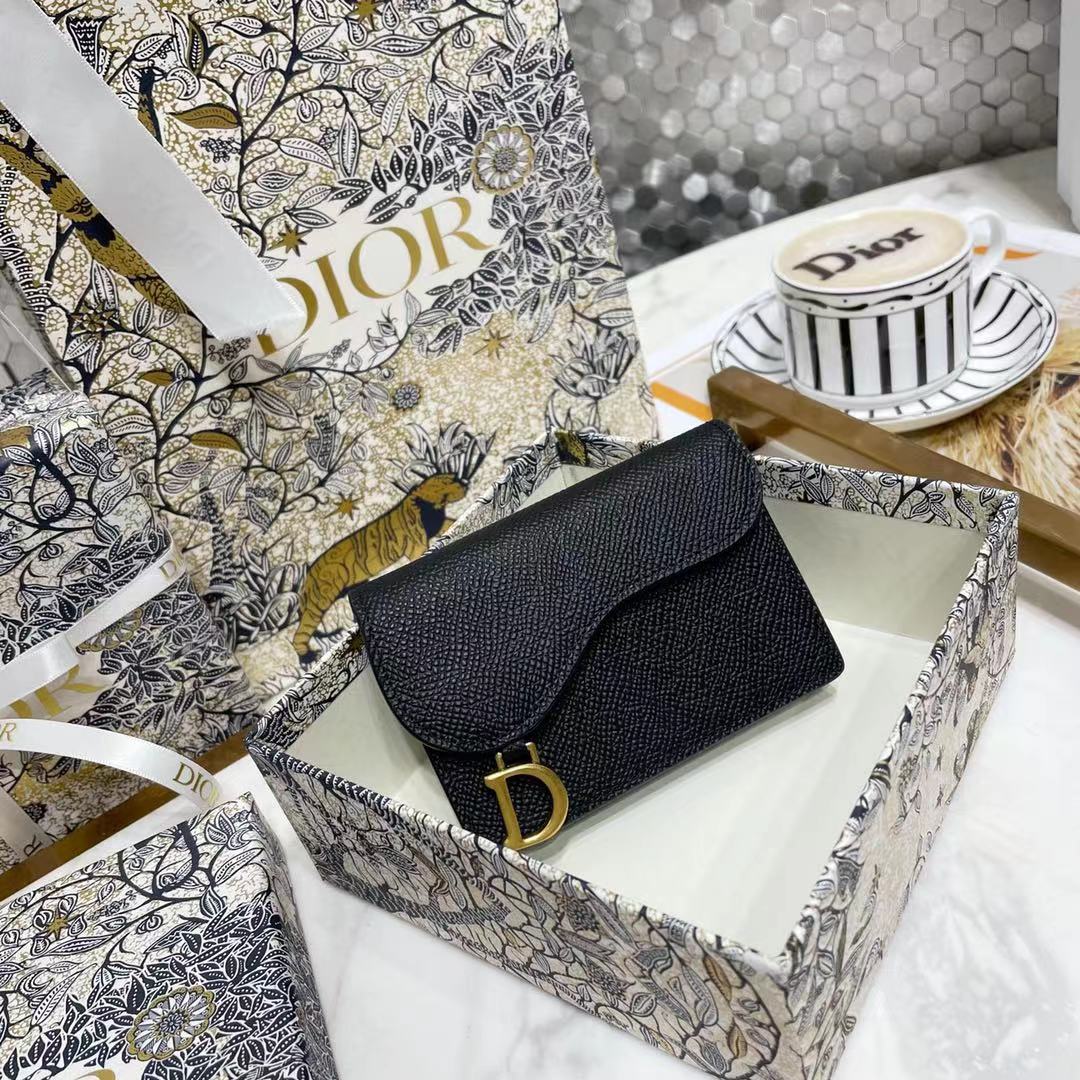 디올 OBLIQUE 스몰 지갑  S5611 블랙