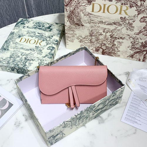 디올 가죽 새들 클러치백 S5614 핑크