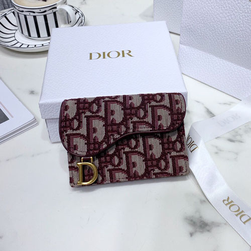 디올 OBLIQUE SADDLE 동전지갑 S5611 버건디