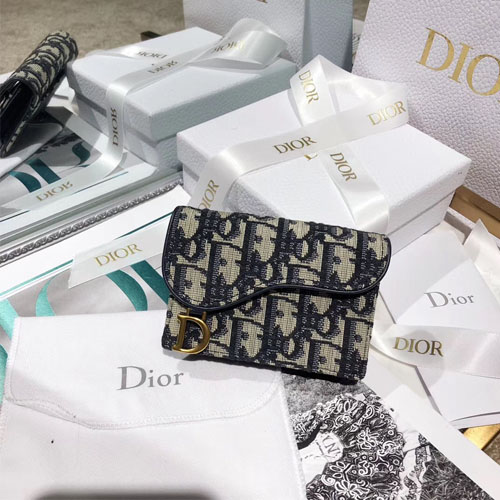 디올 OBLIQUE SADDLE 동전지갑 S5611 네이비