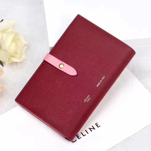 셀린느 스트랩 장지갑 108633 버건디&핑크