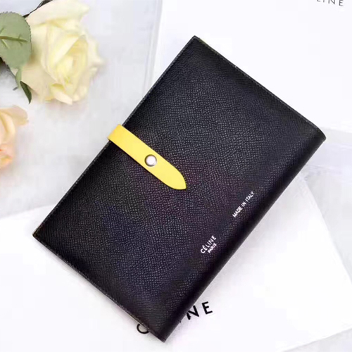 셀린느 스트랩 장지갑 108633 블랙&옐로우