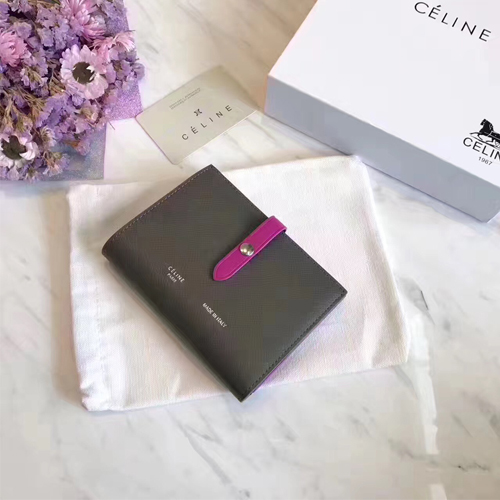 셀린느 스트랩 중지갑 104813 그레이&핑크