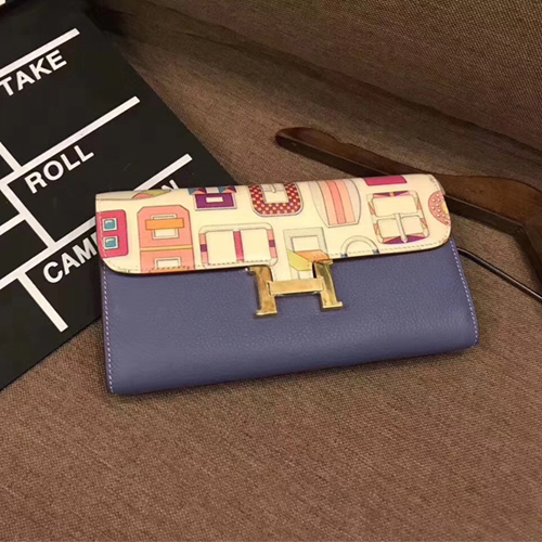 에르메스 17F/W 콘스탄스 장지갑 H49880 하늘색(수입 송아지 가죽)