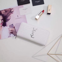 입생로랑 17S/S 신상 장지갑 370776 악어무늬 화이트 은장