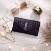 입생로랑 17 S/S 마틀라세 모노그램 장지갑 437469 블랙 은장