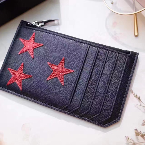 입생로랑 17S/S 지퍼 케이스 346104 블랙 레드별무늬