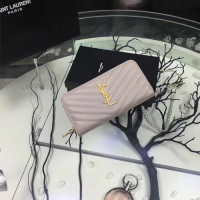 입생로랑 17S/S 지퍼 라운드 장지갑 358094 그레이