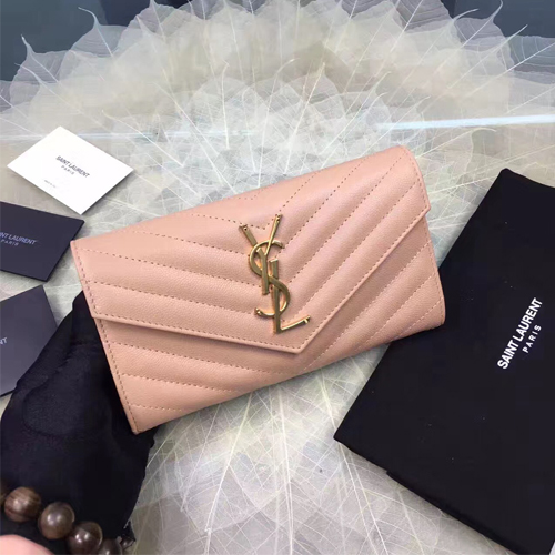 입생로랑 17S/S 플랩 장지갑 372264 연핑크