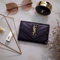 입생로랑 여성용 카드지갑 414404 블랙 캐비어