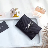 입생로랑 여성용 카드지갑 414404 블랙 캐비어