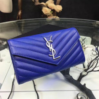 입생로랑 17S/S 플랩 장지갑 372264 블루