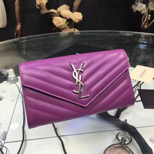 입생로랑 17S/S 플랩 장지갑 372264 보라