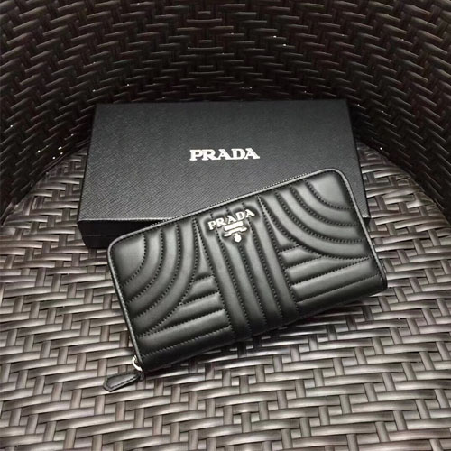 프라다 18S/S 마틀라세 신상 지퍼 장지갑 1ML506 블랙