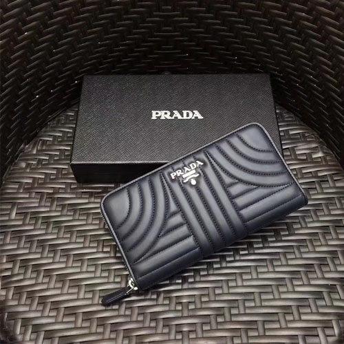 프라다 18S/S 마틀라세 신상 지퍼 장지갑 1ML506 네이비