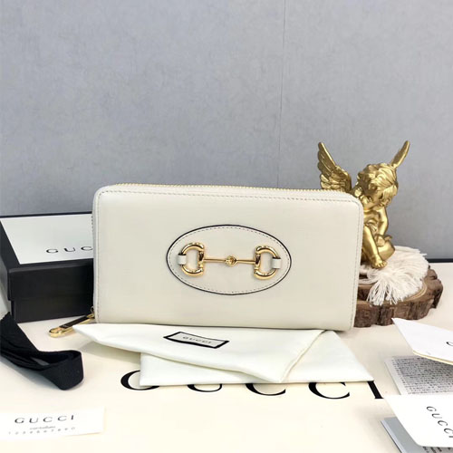 구찌 1955 홀스빗 지퍼 달린 지갑 621889 화이트