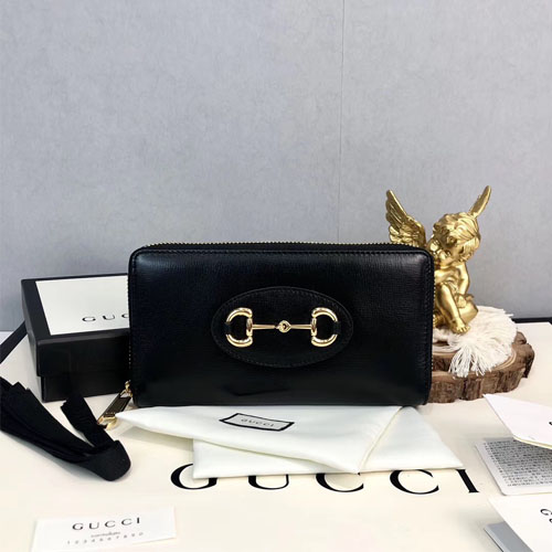 구찌 1955 홀스빗 지퍼 달린 지갑 621889 블랙