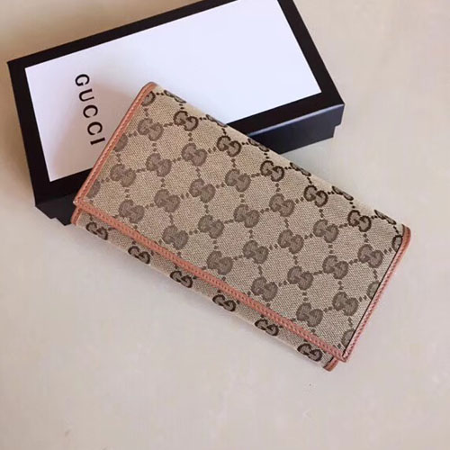 구찌 패브릭 플랩 장지갑 449393 브라운