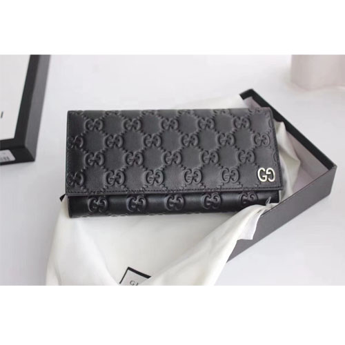 구찌 신상 레더 장지갑 481727 블랙