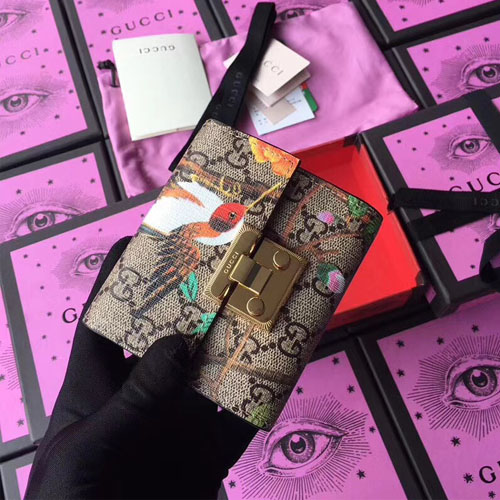 구찌 패드락 플랩 반지갑 453155 PVC