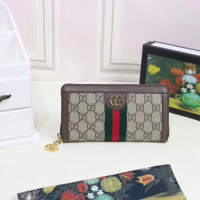 구찌 오피디아 지퍼 장지갑 523154 브라운