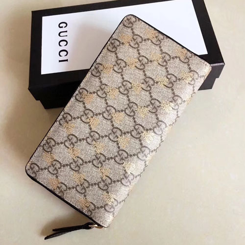 구찌 꿀벌 프린팅 지퍼 장지갑 410102